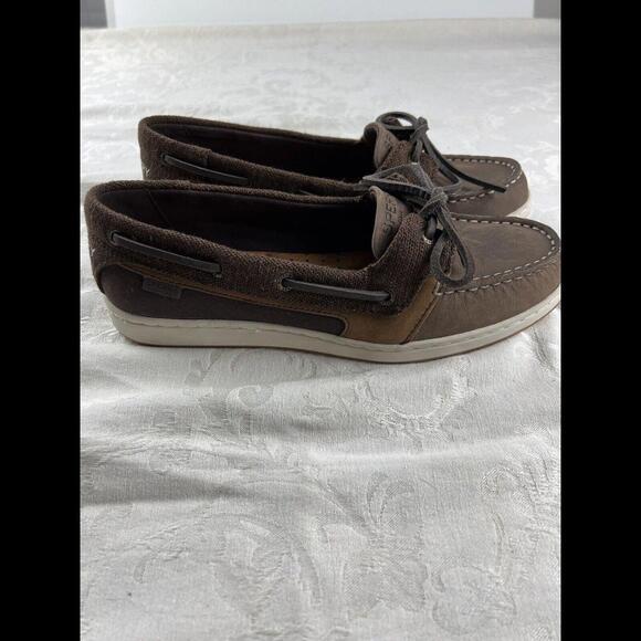 Sperry Top Sider Womens Shoes Size 7 Brown Fabric And Leather  Boat Shoes Loafer - Picture 4 of 9